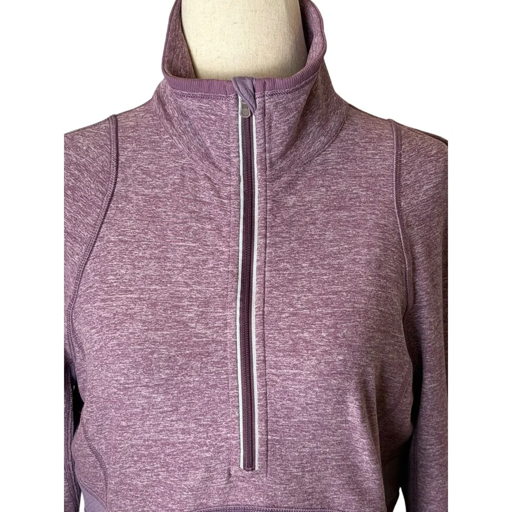 Lululemon Run Stay Warm Half Zip Women 8 Purple Heathered Pullover‎ Athleisure